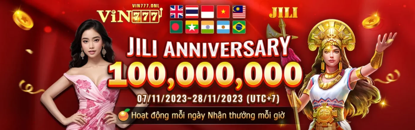 Banner khuyến mãi Jili Anniversary VIN777